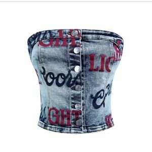 The Laundry Room Blue Coors light Denimbustier